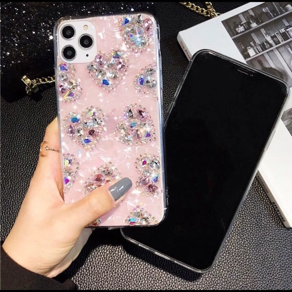 Pink bling crystal iphone X phone case